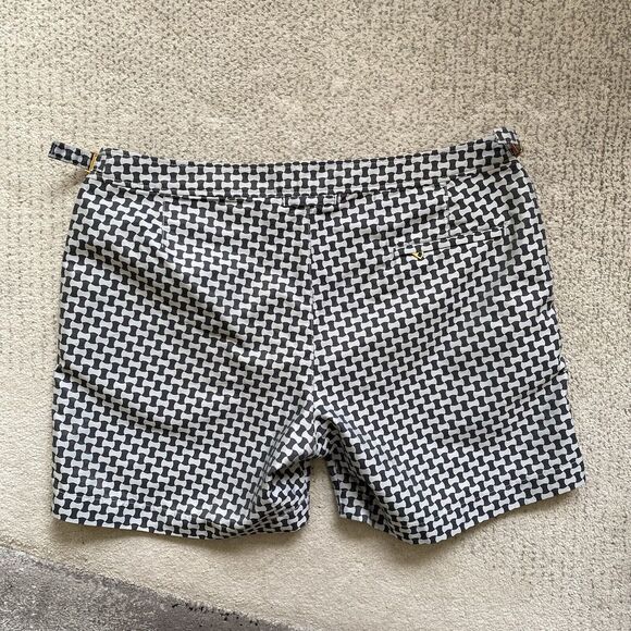 Orlebar Brown Black and White Geometric Swim Trunks - Picture 2 of 8